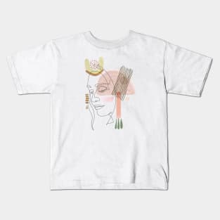 Abstract modern woman face Kids T-Shirt